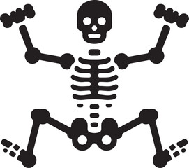 Simple Skeleton Silhouette Icon Vector Design