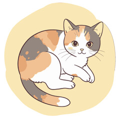 Obraz premium Calico Kitten Adorable and Playful Cat Illustration