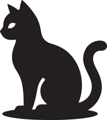 Black cat silhouette vector minimalist style