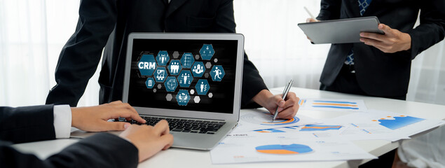 Customer relationship management system on brisk computer for CRM business and enterprise