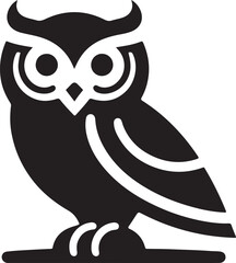 Elegant Owl Icon Vector Silhouette Design
