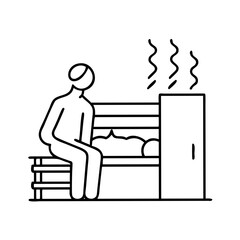 sauna icon, sauna line art - simple line art of sauna, perfect for sauna logos and icons