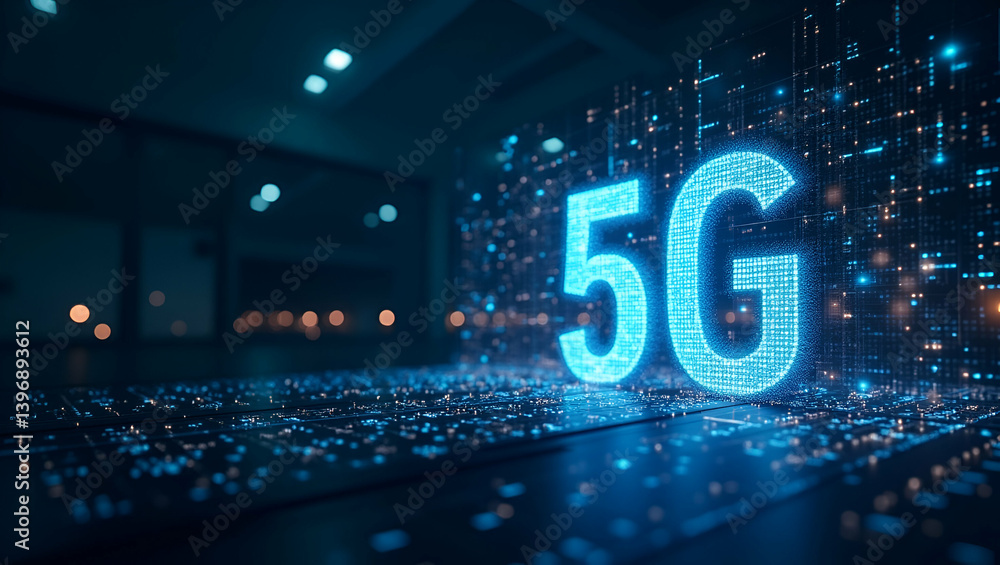 Poster revolutionizing manufacturing: groundbreaking 5g industrial concept showcasing smart automation and 