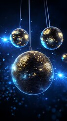 Glittering Disco Balls with Night Party.