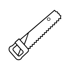 saw icon, saw line art - simple line art of saw, perfect for saw logos and icons