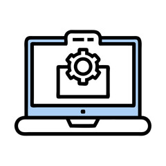 Laptop with Screen Representing Work Setup Icon Design