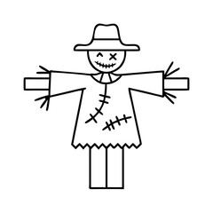 scarecrow icon, scarecrow line art - simple line art of scarecrow, perfect for scarecrow logos and icons
