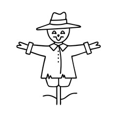 scarecrow icon, scarecrow line art - simple line art of scarecrow, perfect for scarecrow logos and icons