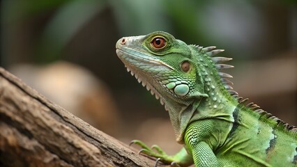 Obraz premium green iguana on a branch