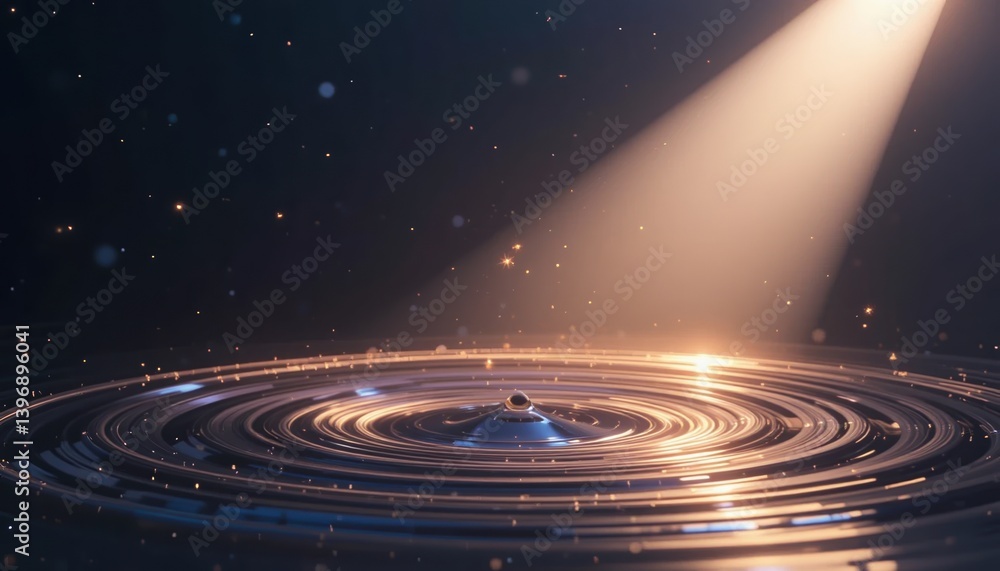 Poster illuminating ripples dynamic water surface interaction abstract environment digital art creative vis