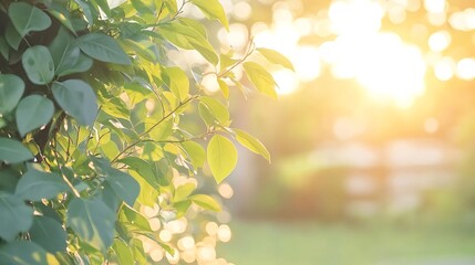 Obraz premium Tranquil Soft Green Background with Gentle Light and Bokeh Effect