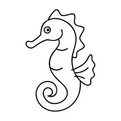seahorse icon, seahorse line art - simple line art of seahorse, perfect for seahorse logos and icons