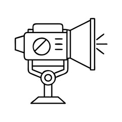 searchlight icon, searchlight line art - simple line art of searchlight, perfect for searchlight logos and icons