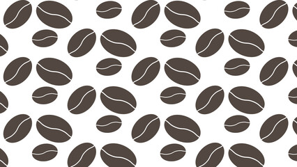 Abstract coffee beans background on cream background.