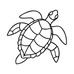 seaturtle icon, seaturtle line art - simple line art of seaturtle, perfect for seaturtle logos and icons