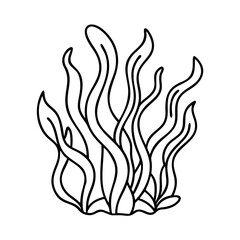 seaweed icon, seaweed line art - simple line art of seaweed, perfect for seaweed logos and icons