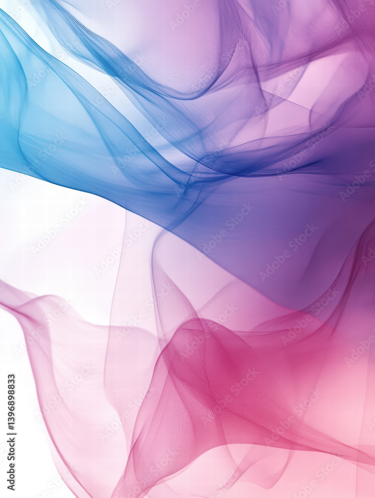 Poster fluid color symphony: an abstract composition unfolds with graceful ribbons of color, creating a vis