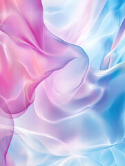 Obraz premium Abstract Flow of Pastel Fabric: A delicate and flowing abstract composition of translucent fabric in soft pastel hues of pink, blue, and white. The fabric drapes and swirls.