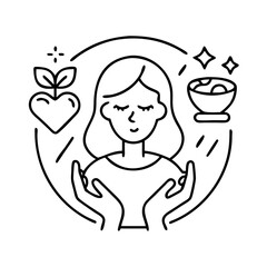 selfcare icon, selfcare line art - simple line art of selfcare, perfect for selfcare logos and icons