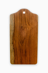 Blank wooden cutting board isolated on white background