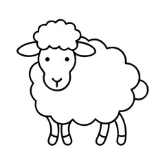 sheep icon, sheep line art - simple line art of sheep, perfect for sheep logos and icons