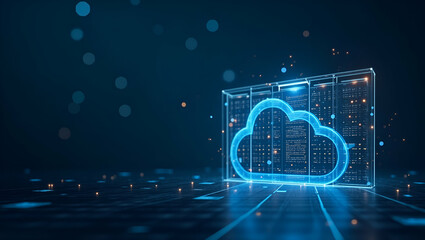 Innovative Cloud Data Center Framework: Real-Time Analytics & Optimized Network Performance for Enhanced Enterprise Operations - Photo Stock Concept with Left Space
