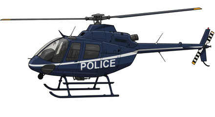 Police Helicopter Vehicle Cartoon Toy No Background Vector	
