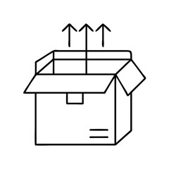 shippingbox icon, shippingbox line art - simple line art of shippingbox, perfect for shippingbox logos and icons