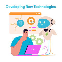 Megapolis Innovation Center. Flat Vector Illustration