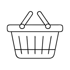 shoppingbasket icon, shoppingbasket line art - simple line art of shoppingbasket, perfect for shoppingbasket logos and icons