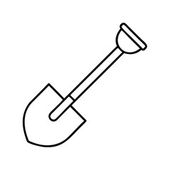 shovel icon, shovel line art - simple line art of shovel, perfect for shovel logos and icons