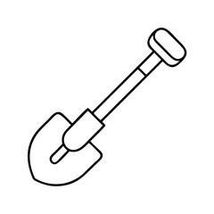 shovel icon, shovel line art - simple line art of shovel, perfect for shovel logos and icons