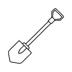 shovel icon, shovel line art - simple line art of shovel, perfect for shovel logos and icons
