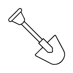 shovel icon, shovel line art - simple line art of shovel, perfect for shovel logos and icons