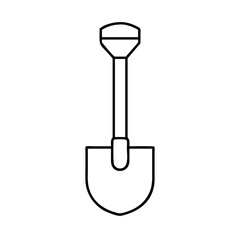 shovel icon, shovel line art - simple line art of shovel, perfect for shovel logos and icons