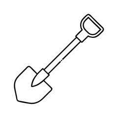 shovel icon, shovel line art - simple line art of shovel, perfect for shovel logos and icons