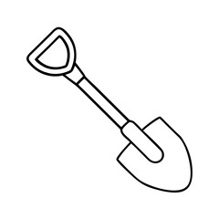 shovel icon, shovel line art - simple line art of shovel, perfect for shovel logos and icons