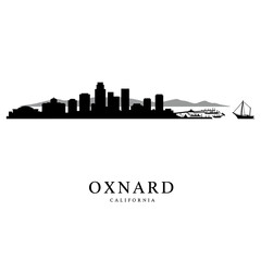 Fototapeta premium Oxnard Skyline with California, Cityscape, and Vector.