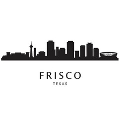 Fototapeta premium Frisco Texas Skyline with Cityscape, and Silhouette.