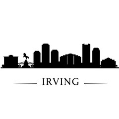 Obraz premium Irving Texas skyline silhouette with cityscape.