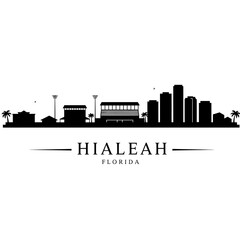 Obraz premium Hialeah Florida Skyline Vector Illustration.