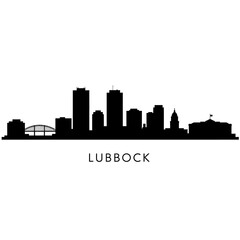 Naklejka premium Lubbock Texas Skyline Silhouette.