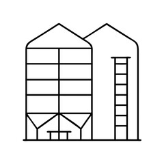 silo icon, silo line art - simple line art of silo, perfect for silo logos and icons