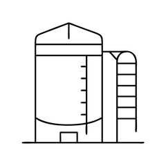 silo icon, silo line art - simple line art of silo, perfect for silo logos and icons