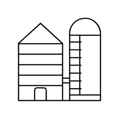 silo icon, silo line art - simple line art of silo, perfect for silo logos and icons © Sayem