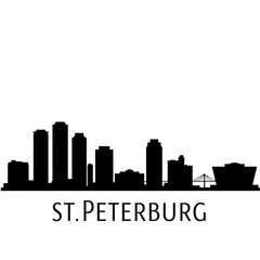 Fototapeta premium St Petersburg Silhouette Cityscape with Florida.