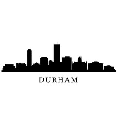 Fototapeta premium Durham Skyline with Silhouette, North Carolina, and Vector.