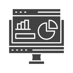 Online Stats icon vector image. Suitable for mobile apps, web apps and print media.