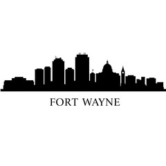 Fototapeta premium Fort Wayne Skyline Indiana City Silhouette.