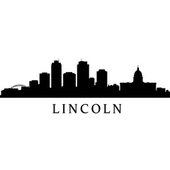 Naklejka premium Lincoln Nebraska Skyline Silhouette Vector.
